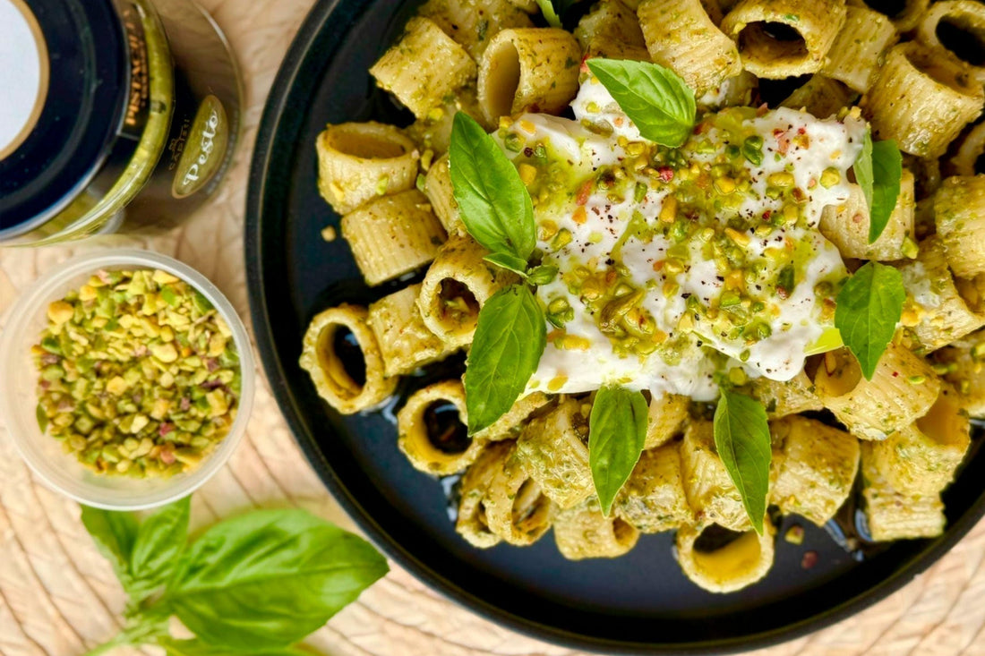 Pasta con Pesto de Pistacho Pistacilia