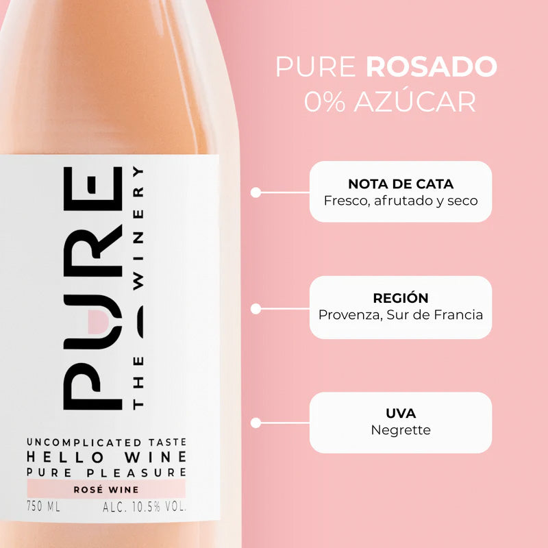 Vino Pure Rosado 0% Azúcar