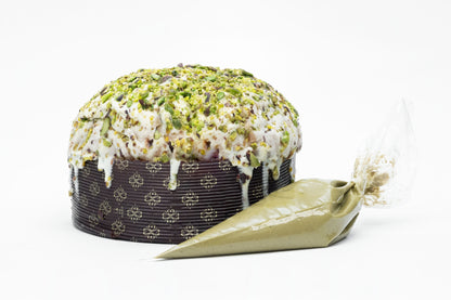 Panettone Piccolo al "Pistacho Verde de Bronte DOP" con manga pastelera