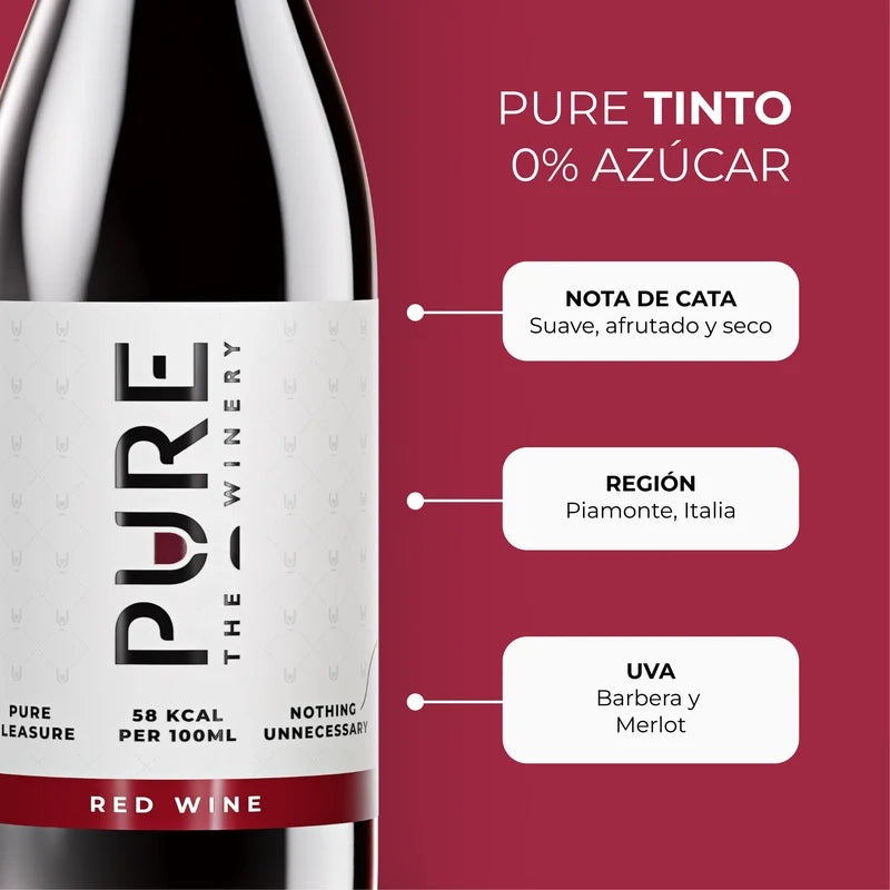 Vino Pure Tinto 0% Azúcar